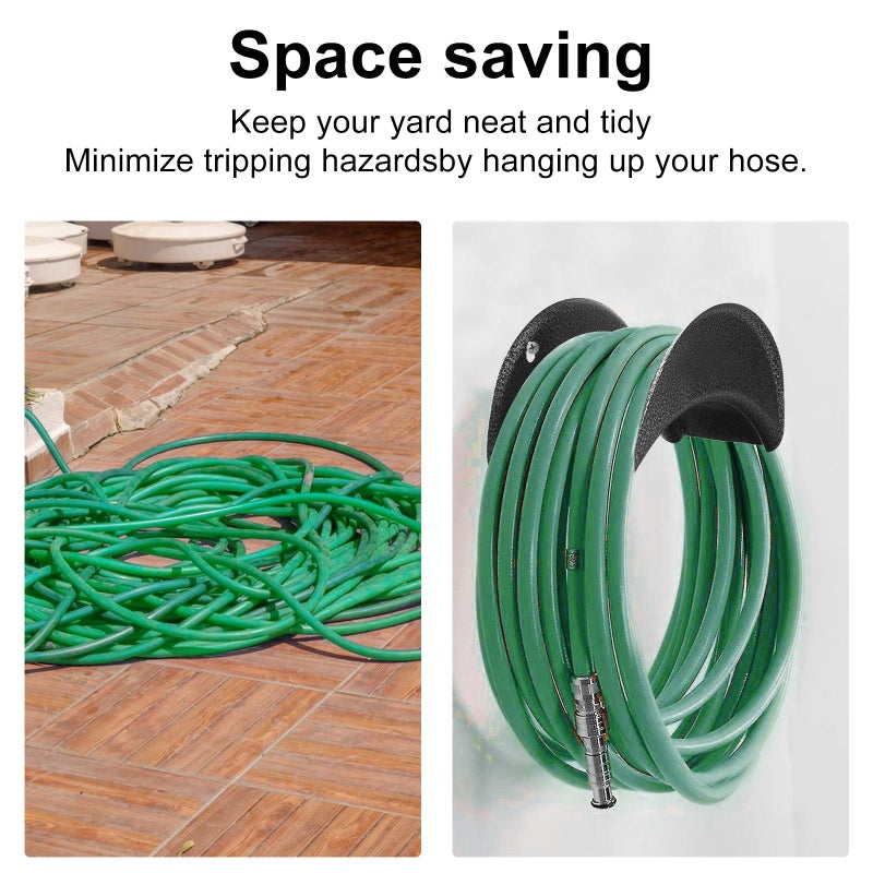 GARTOL Heavy Duty Wall Mounted Hose Holder, Rust-Proof Carbon Steel Hose Hanger Rack with Screws & Expansion Bolts, for Garden Water Hose, Air Lines, Ropes, or Extension Cords (2 Pack) - Image 4